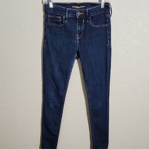 Express Jeans Womens Size 2s Blue Jegging  Mid-Rise Functional Pockets FLAWs